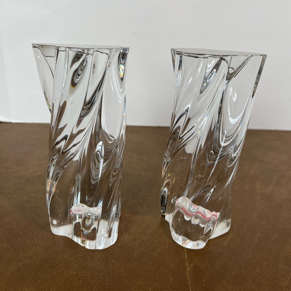 Vintage Baccarat France Crystal Candlesticks Odilon Aladin Line